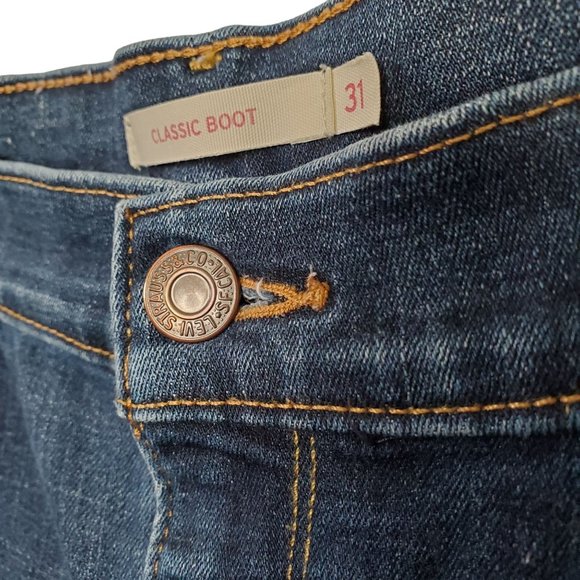 Levi's Womens Size 12 12M 31x32 Jeans Original Bootcut Dark Wash Stretch 34x31 - Picture 10 of 11